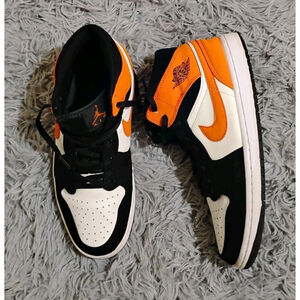 Nike Air Jordan 1 Mid Shattered Backboard Mens 11 Orange Sneakers 554724-058